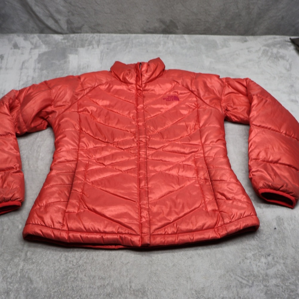 North Face Down Jacket Womens Medium Red Insulated 550 Fill Light Quilted Puffer